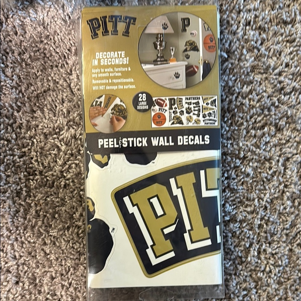 3/$15 Vintage Pitt Peel & Stick Wall Decals University of Pittsburgh Panthers